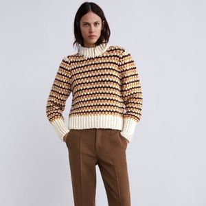 Zara Puffed Sleeves Woolen Sweater